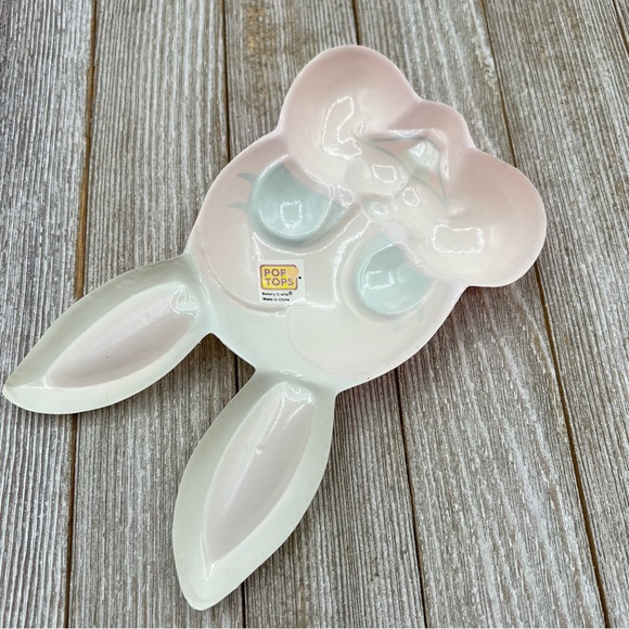 Vintage Kitschy Pink & Beige Easter Bunny Face Cake Topper Decor, 6.25 Inch - Picture 5 of 7